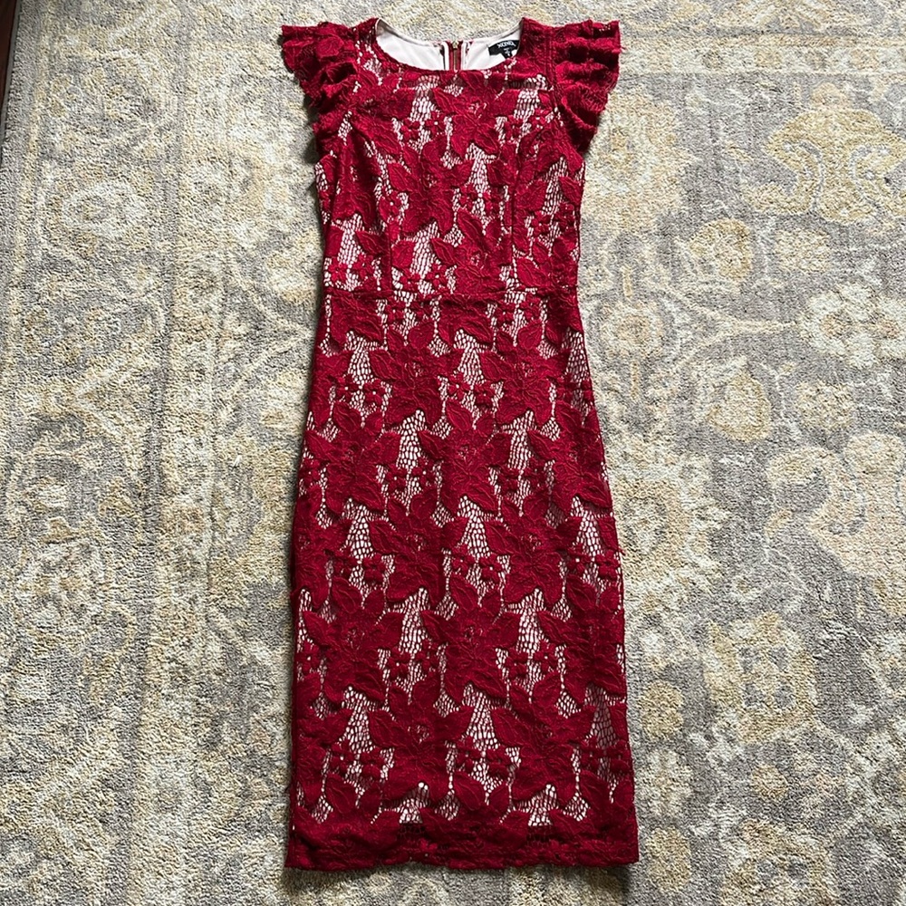 Red lace dress